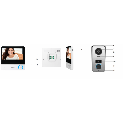 Zestaw wideodomofonowy bezsłuchawkowy dotykowy monitor LCD Wi-Fi + APP na telefon ORNO (VDP-67)